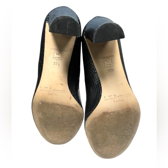 EUC L.K. Bennett Marcella Pumps Black Snake Effect Size 39.5 / US 8.5M - Picture 3 of 9